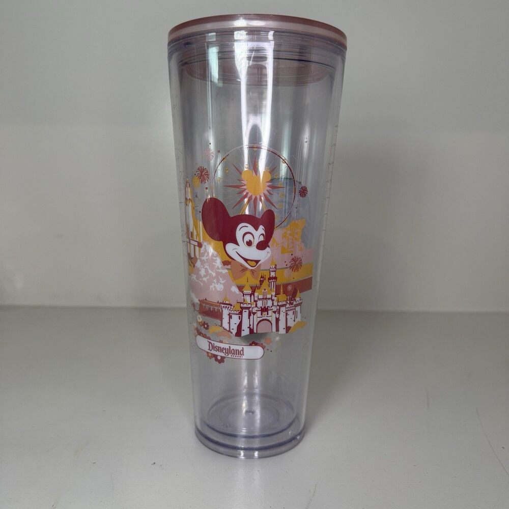 Starbucks Disneyland Resort Disney Parks 24oz Clear Tumbler Cup 2020 no straw